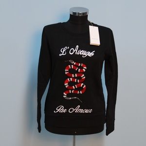 Tops - Gucci L' Aveugle Par Amour Snake Embroidered Sweat Tops - Gucci L' Aveugle Par Amour Snake Embroidered Sweat